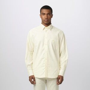 Eton Shirt Mens 16 US Cream‎ Yellow Casual Business WrinkleFree Cotton Button Up